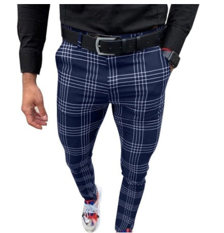 Large Plaid Striped Casual Fashion Foot Pants